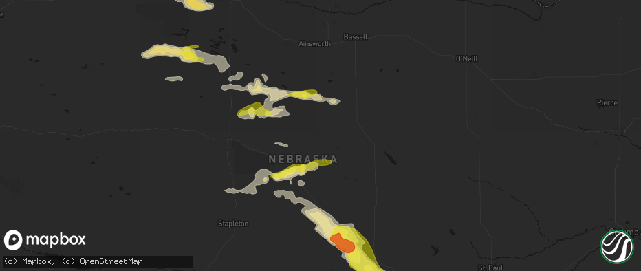 Hail map in Brewster, NE on June 20, 2026