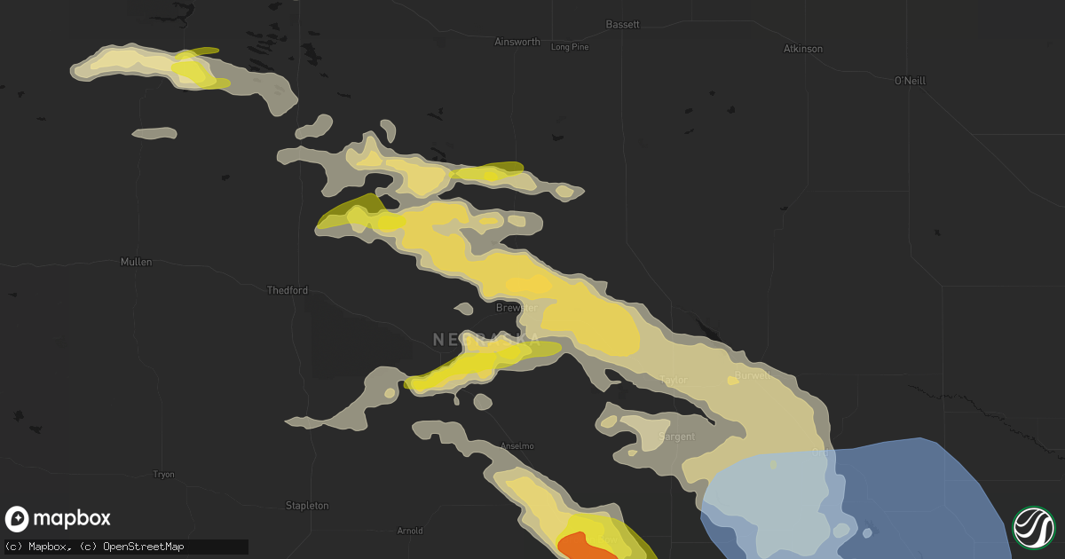 Hail map in Brewster, NE on June 20, 2026