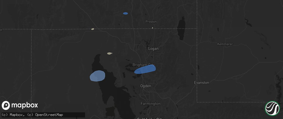 Hail map in Brigham City, UT on June 20, 2026