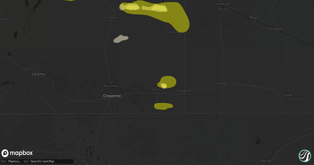 Hail map in Burns, WY on June 20, 2026