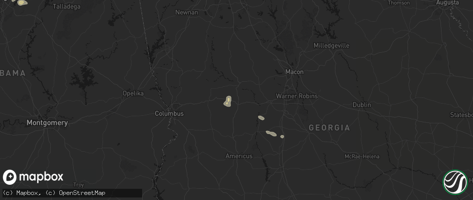 Hail map in Butler, GA on June 20, 2026