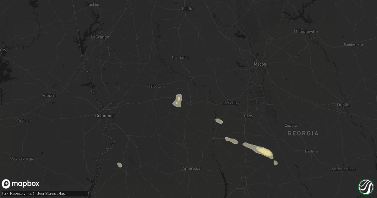 Hail map in Butler, GA on June 20, 2026