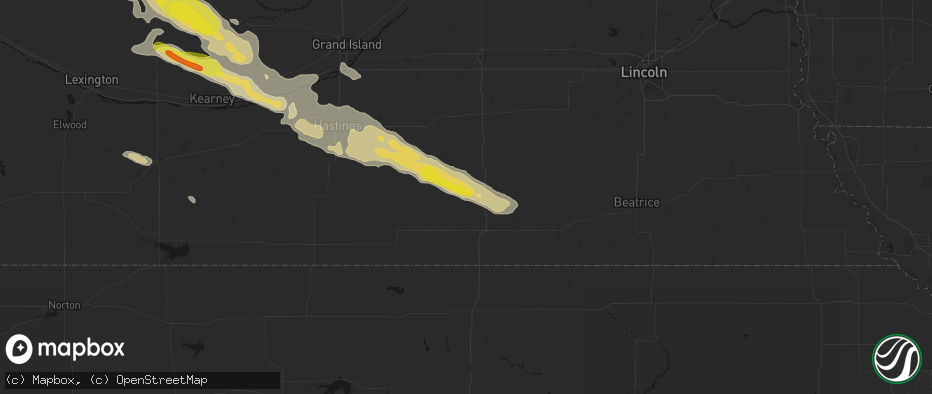Hail map in Carleton, NE on June 20, 2026