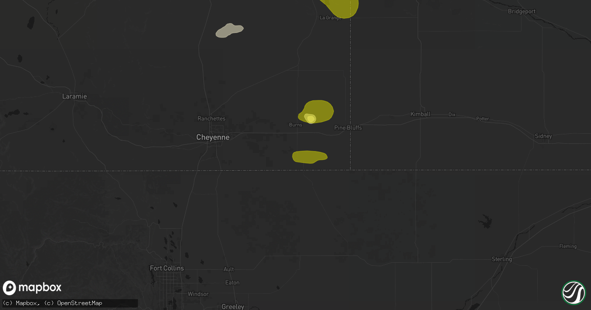 Hail map in Carpenter, WY on June 20, 2026