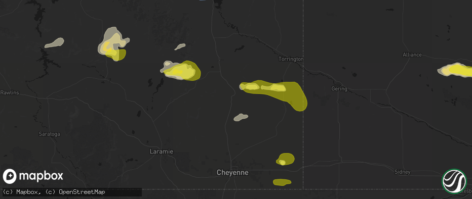 Hail map in Chugwater, WY on June 20, 2026