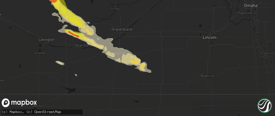 Hail map in Clay Center, NE on June 20, 2026