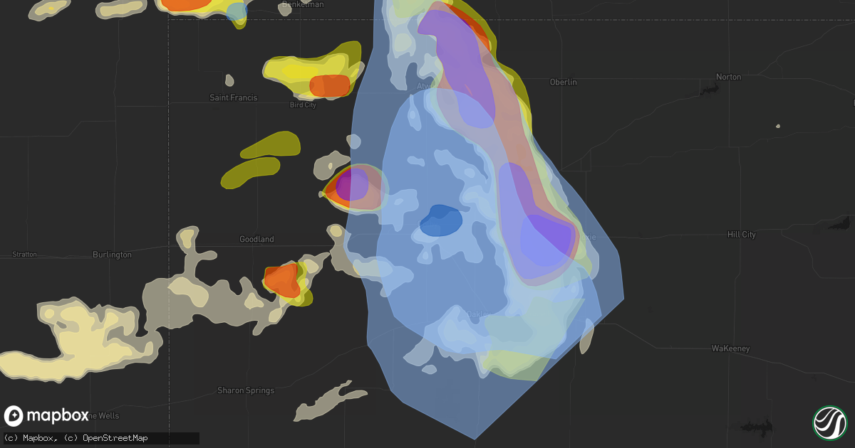 Hail map in Colby, KS on June 20, 2026