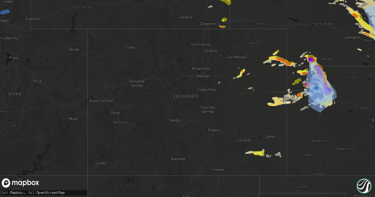 Hail map in Colorado on June 20, 2026