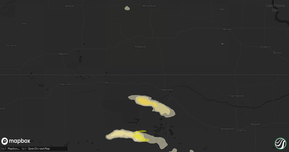 Hail map in Crookston, NE on June 20, 2026