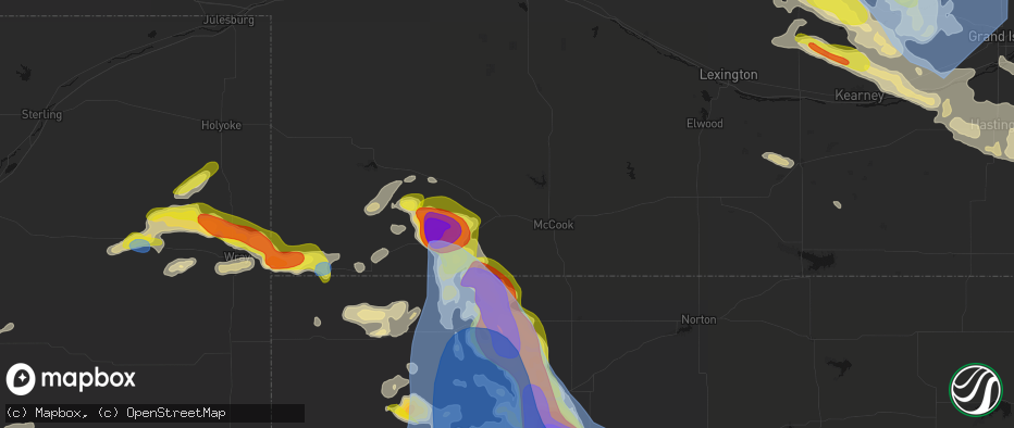 Hail map in Culbertson, NE on June 20, 2026