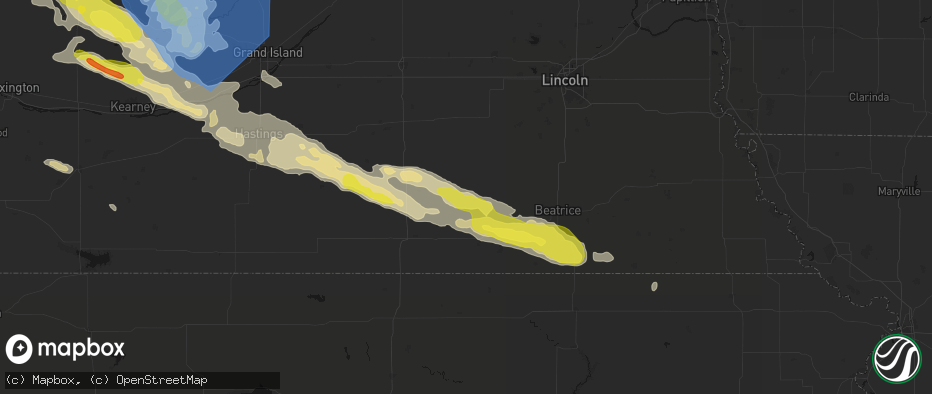 Hail map in Daykin, NE on June 20, 2026