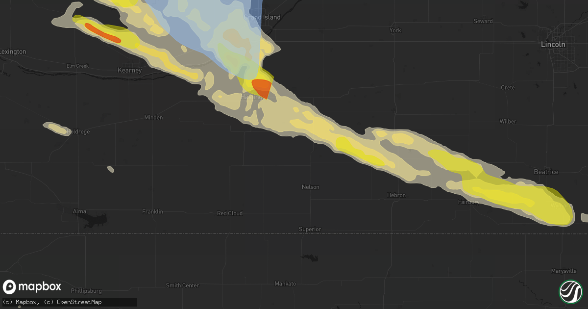 Hail map in Deweese, NE on June 20, 2026