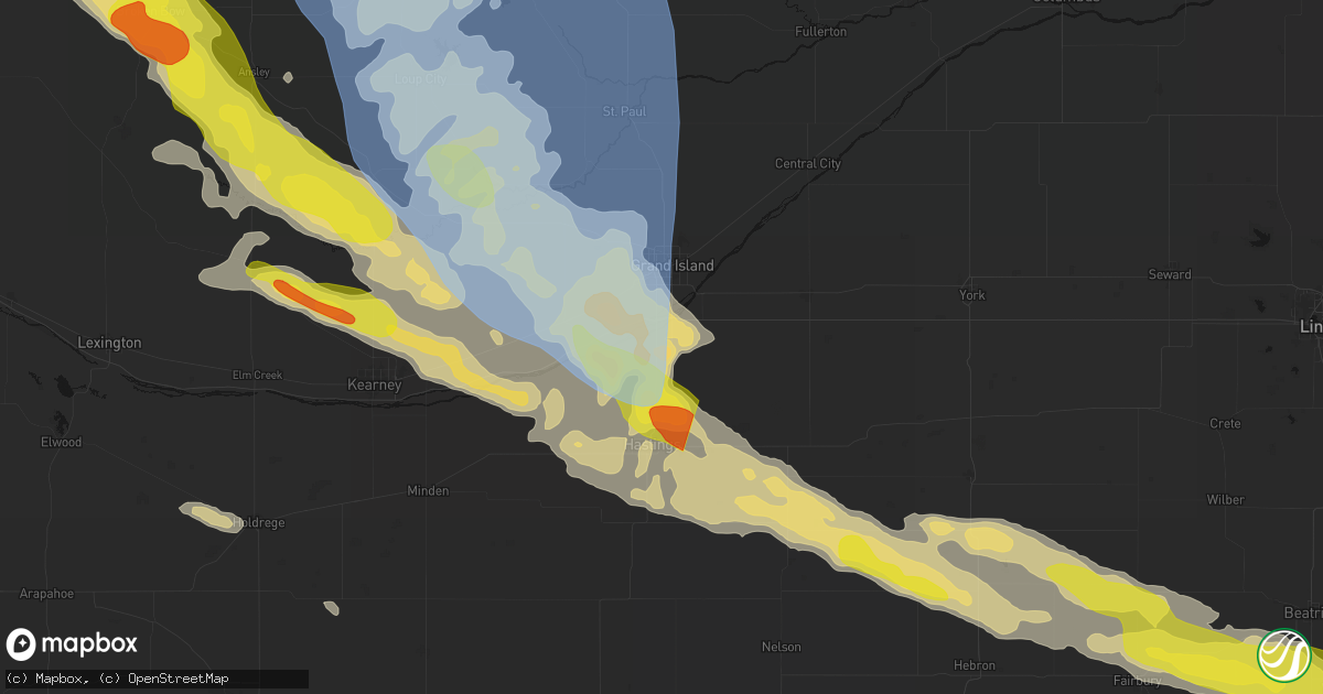 Hail map in Doniphan, NE on June 20, 2026