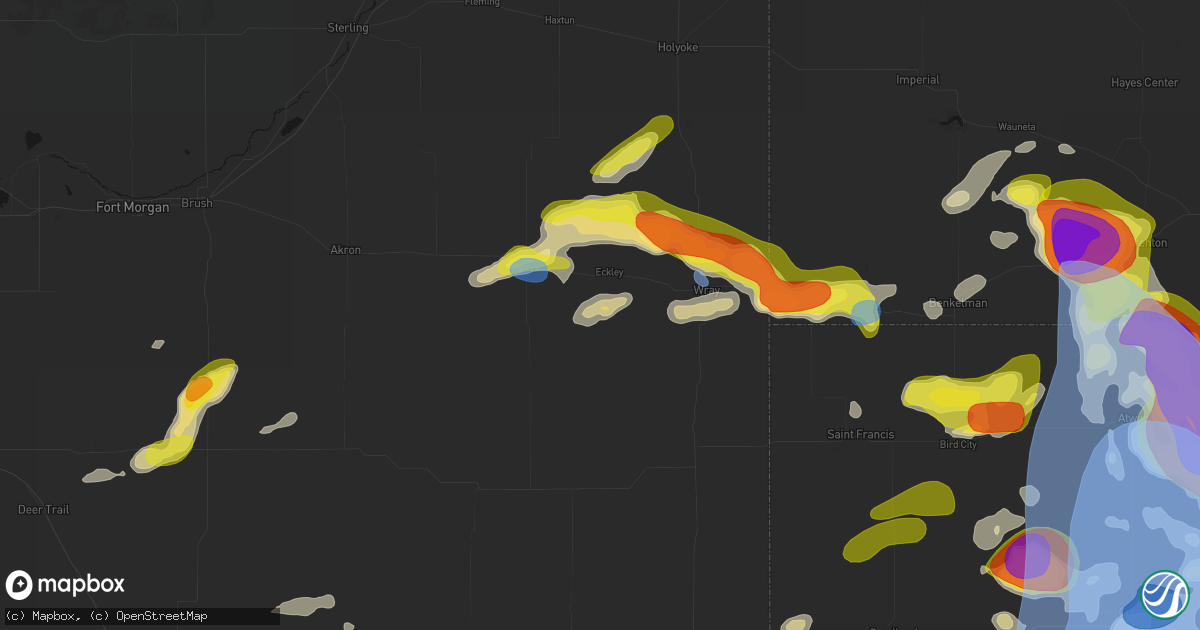 Hail map in Eckley, CO on June 20, 2026