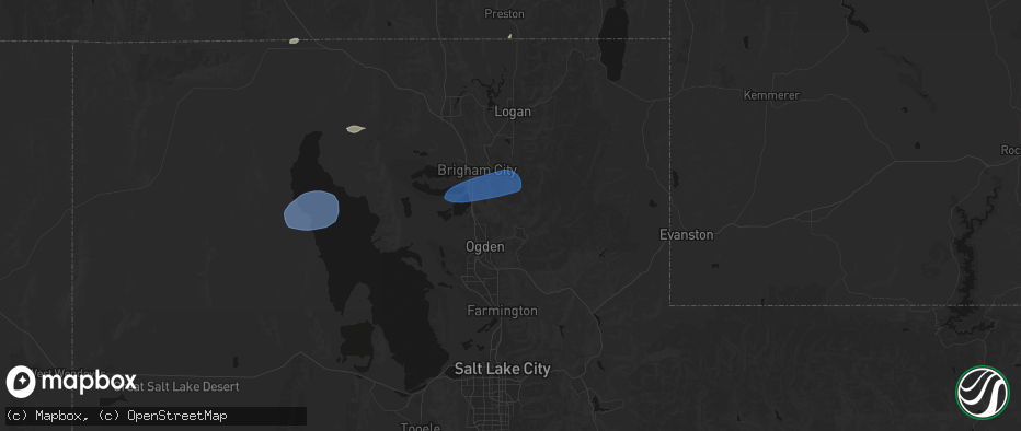 Hail map in Eden, UT on June 20, 2026
