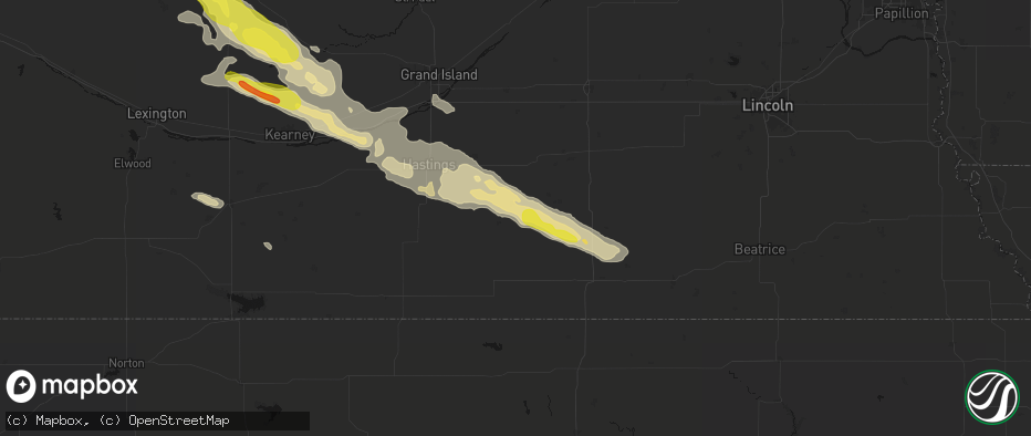 Hail map in Edgar, NE on June 20, 2026