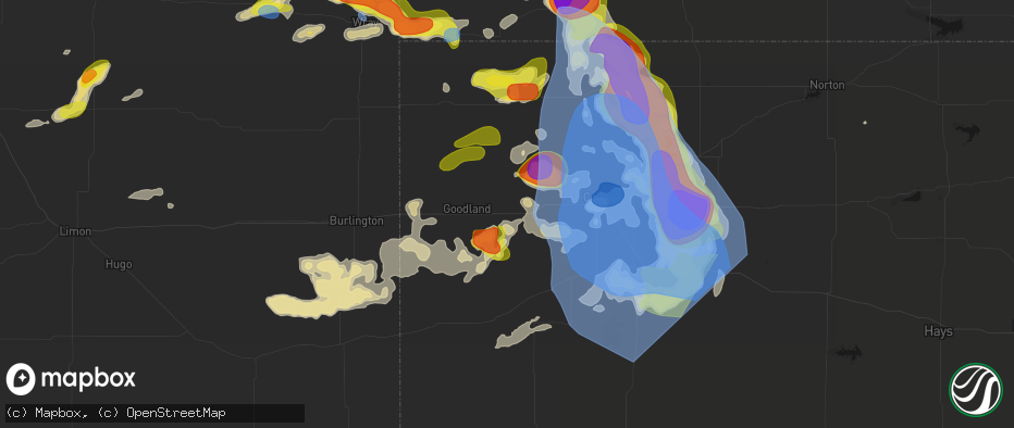 Hail map in Edson, KS on June 20, 2026