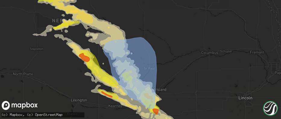 Hail map in Elba, NE on June 20, 2026