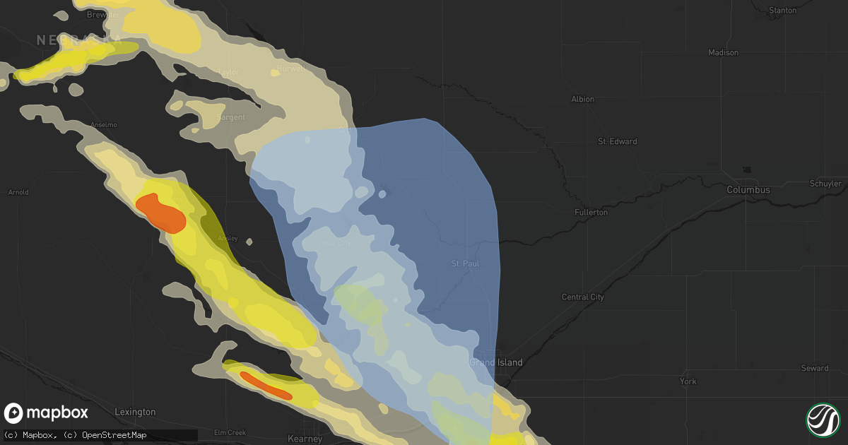 Hail map in Elba, NE on June 20, 2026