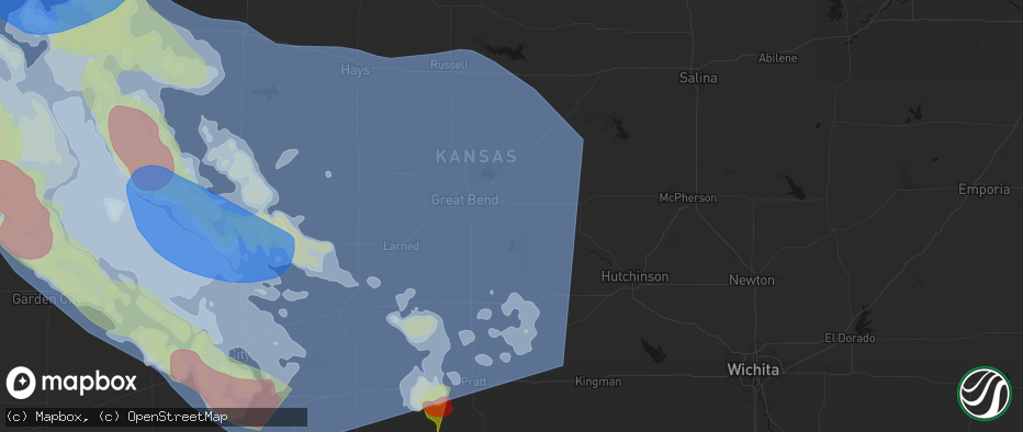 Hail map in Ellinwood, KS on June 20, 2026