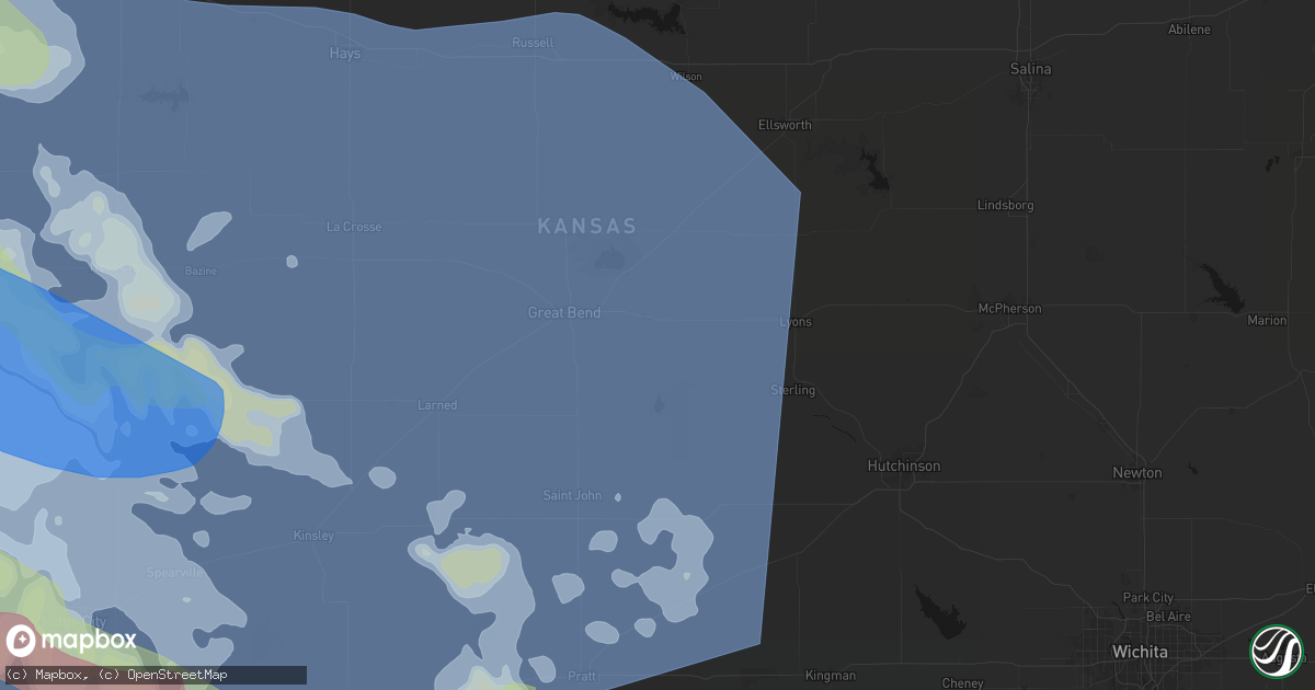 Hail map in Ellinwood, KS on June 20, 2026