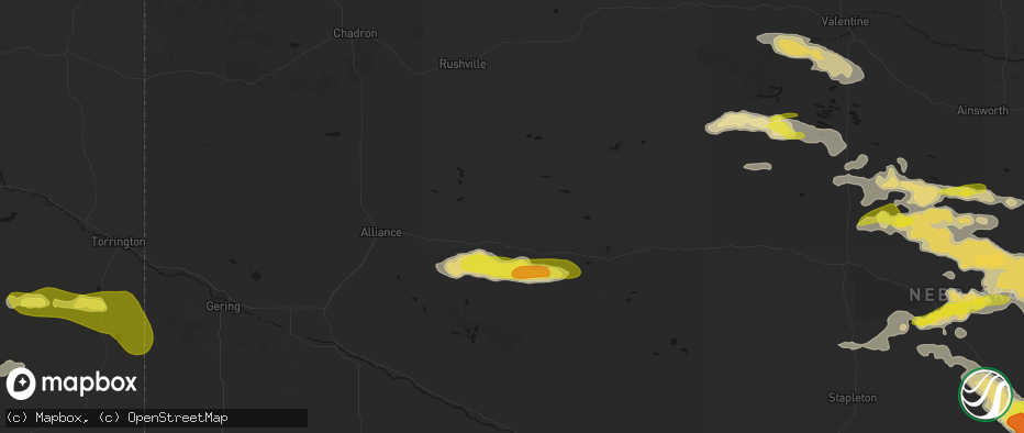 Hail map in Ellsworth, NE on June 20, 2026