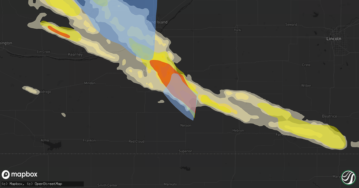Hail map in Fairfield, NE on June 20, 2026