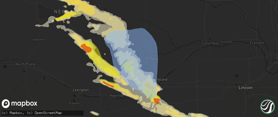 Hail map in Farwell, NE on June 20, 2026