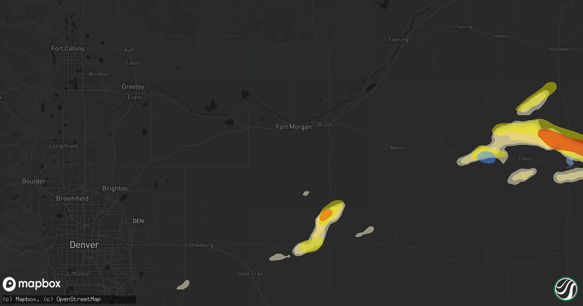 Hail map in Fort Morgan, CO on June 20, 2026