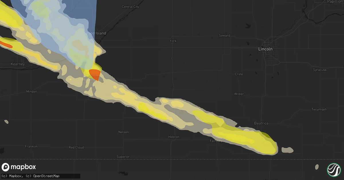 Hail map in Geneva, NE on June 20, 2026
