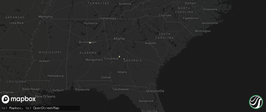 Hail map in Georgia on June 20, 2026