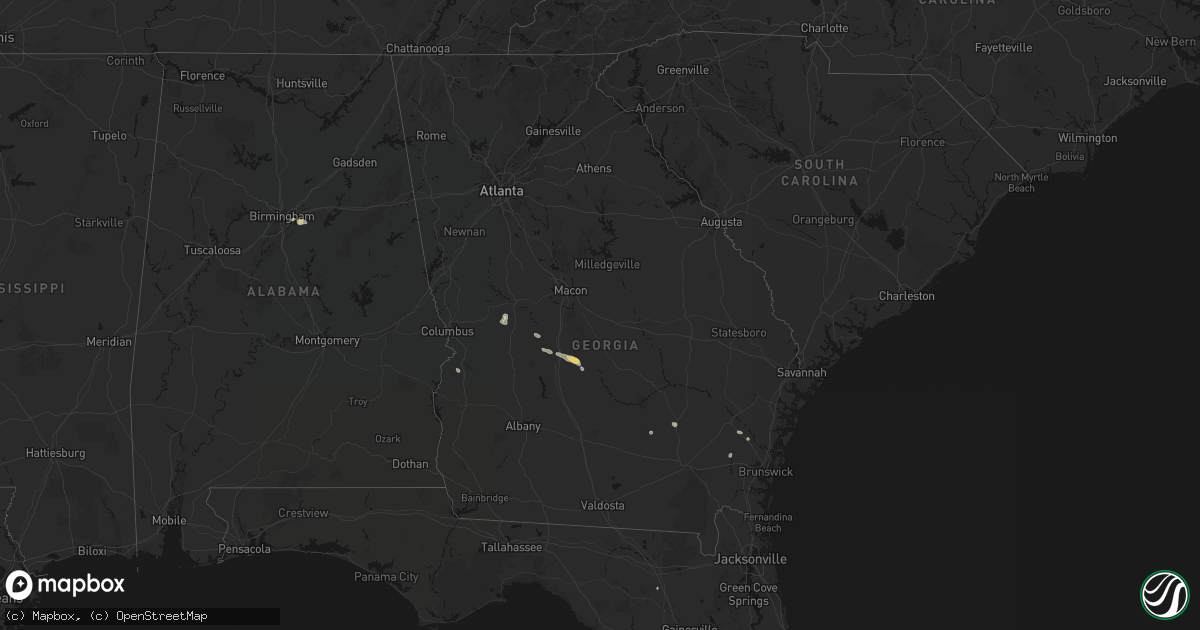 Hail map in Georgia on June 20, 2026