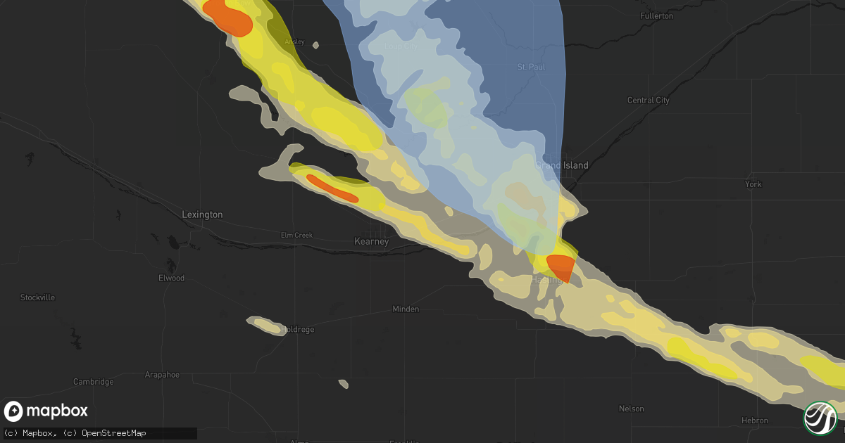 Hail map in Gibbon, NE on June 20, 2026