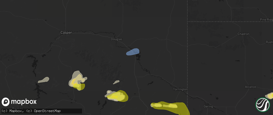 Hail map in Glendo, WY on June 20, 2026