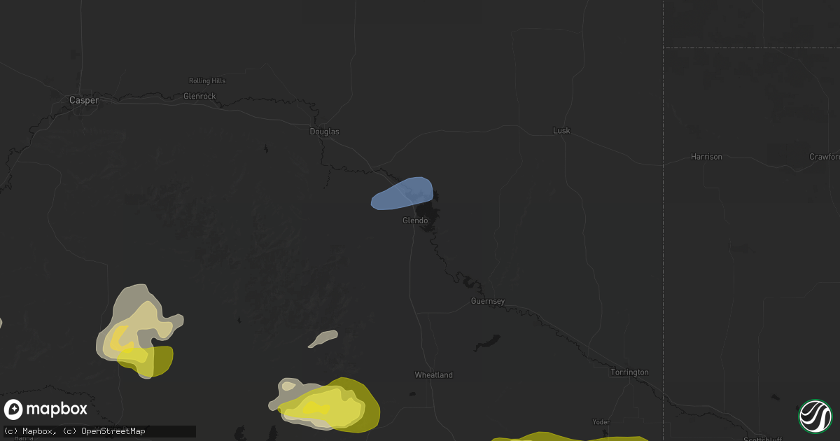 Hail map in Glendo, WY on June 20, 2026