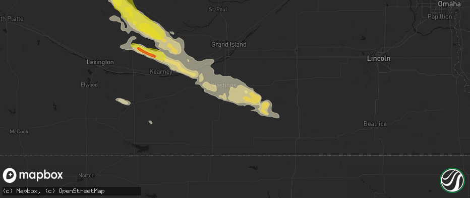 Hail map in Glenvil, NE on June 20, 2026
