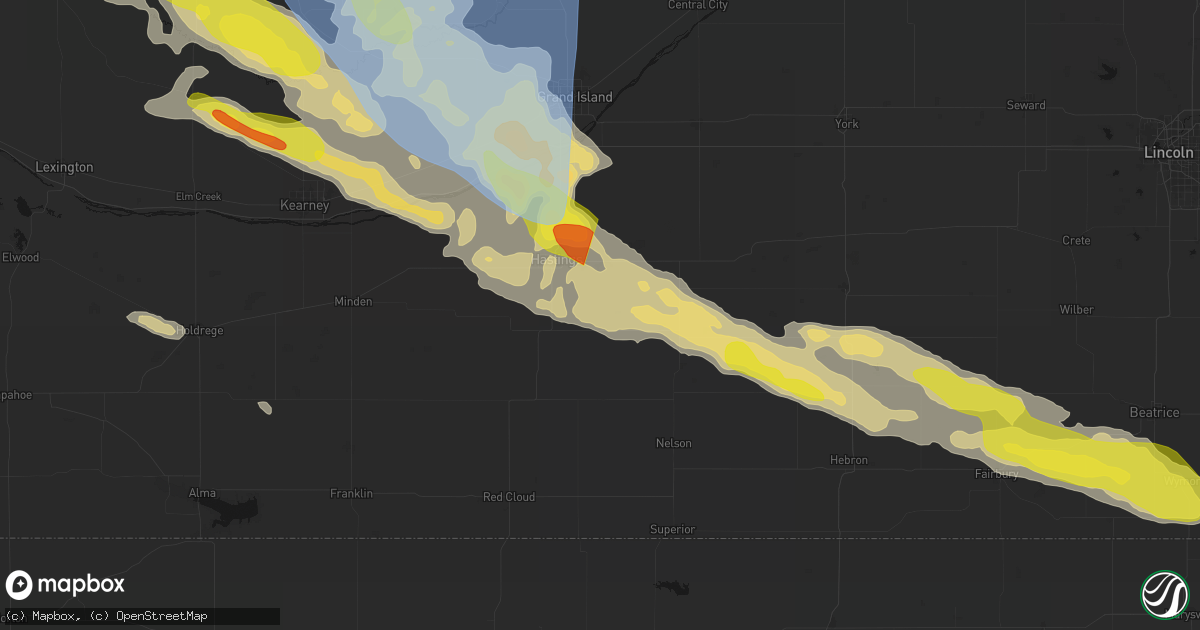 Hail map in Glenvil, NE on June 20, 2026