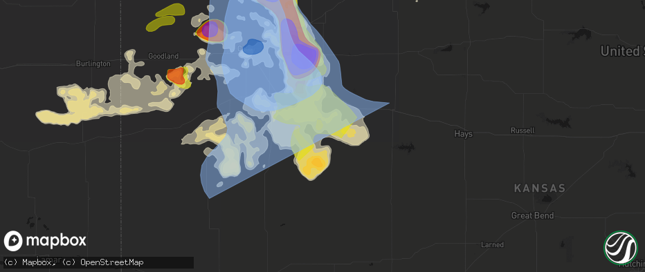 Hail map in Gove, KS on June 20, 2026