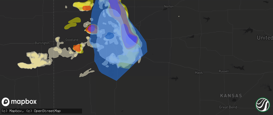 Hail map in Grainfield, KS on June 20, 2026