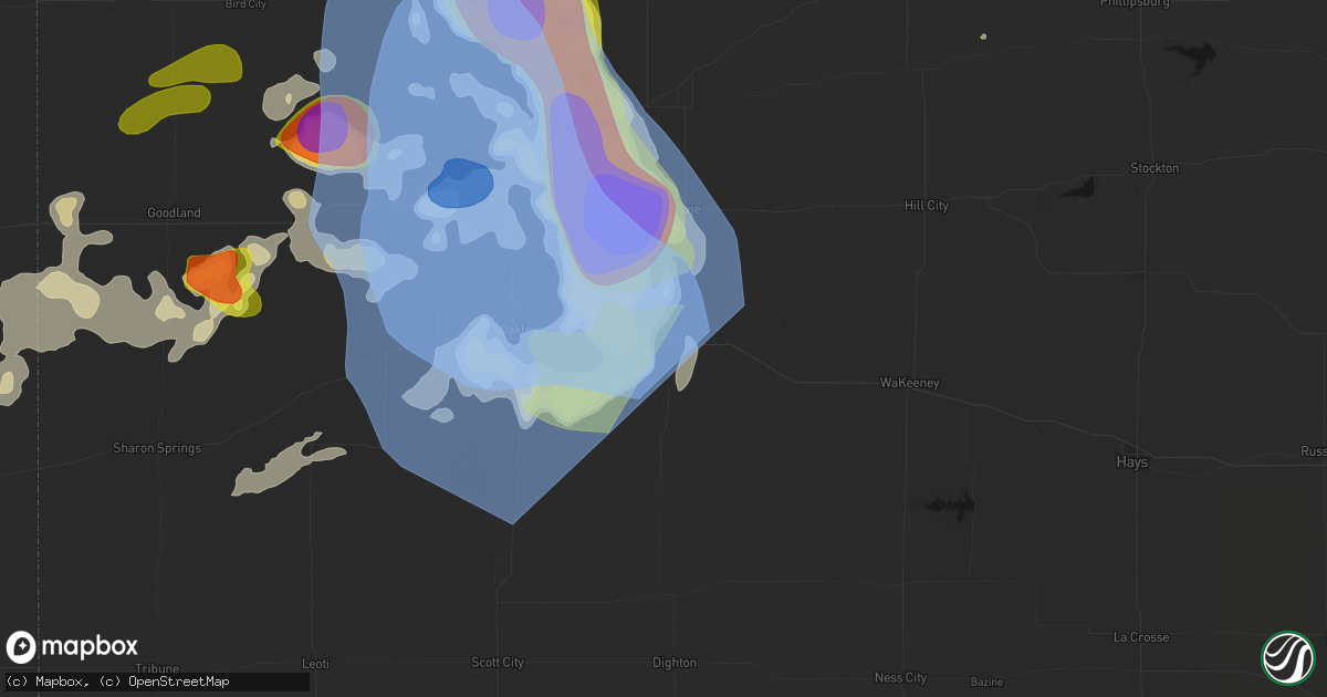 Hail map in Grainfield, KS on June 20, 2026
