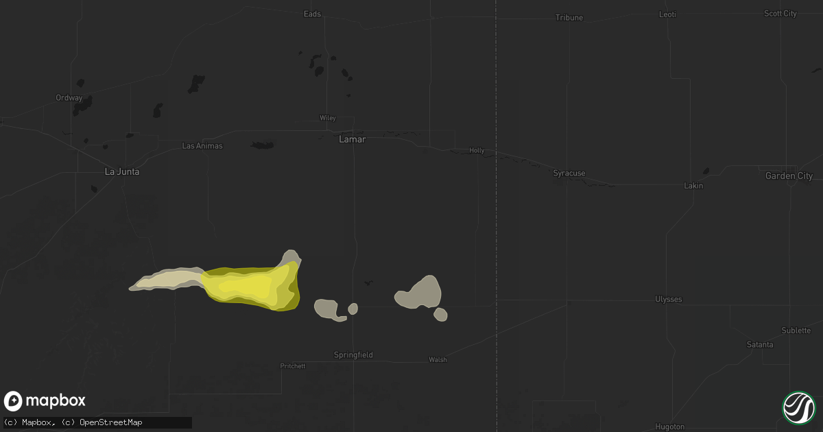 Hail map in Granada, CO on June 20, 2026