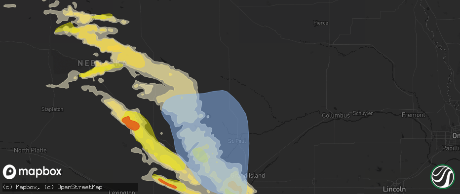 Hail map in Greeley, NE on June 20, 2026