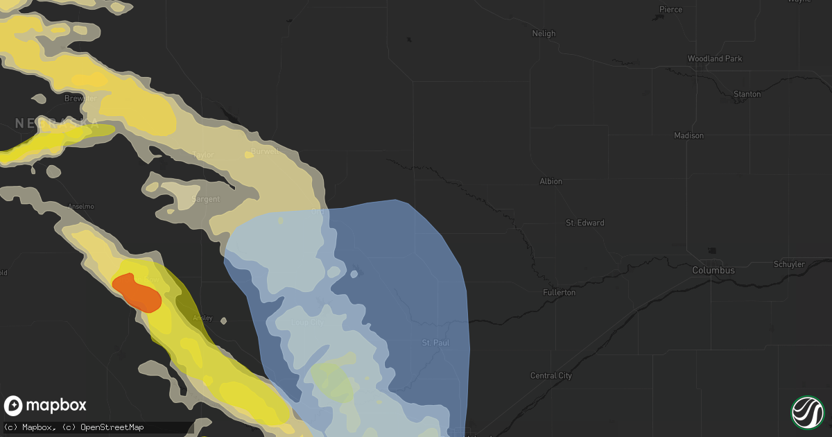 Hail map in Greeley, NE on June 20, 2026