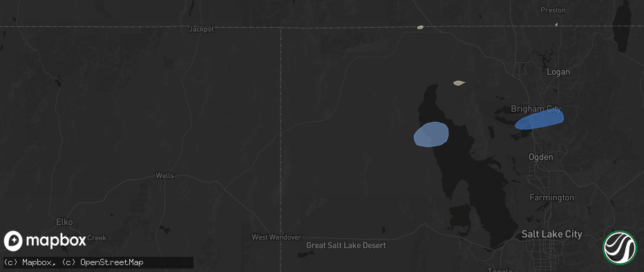 Hail map in Grouse Creek, UT on June 20, 2026