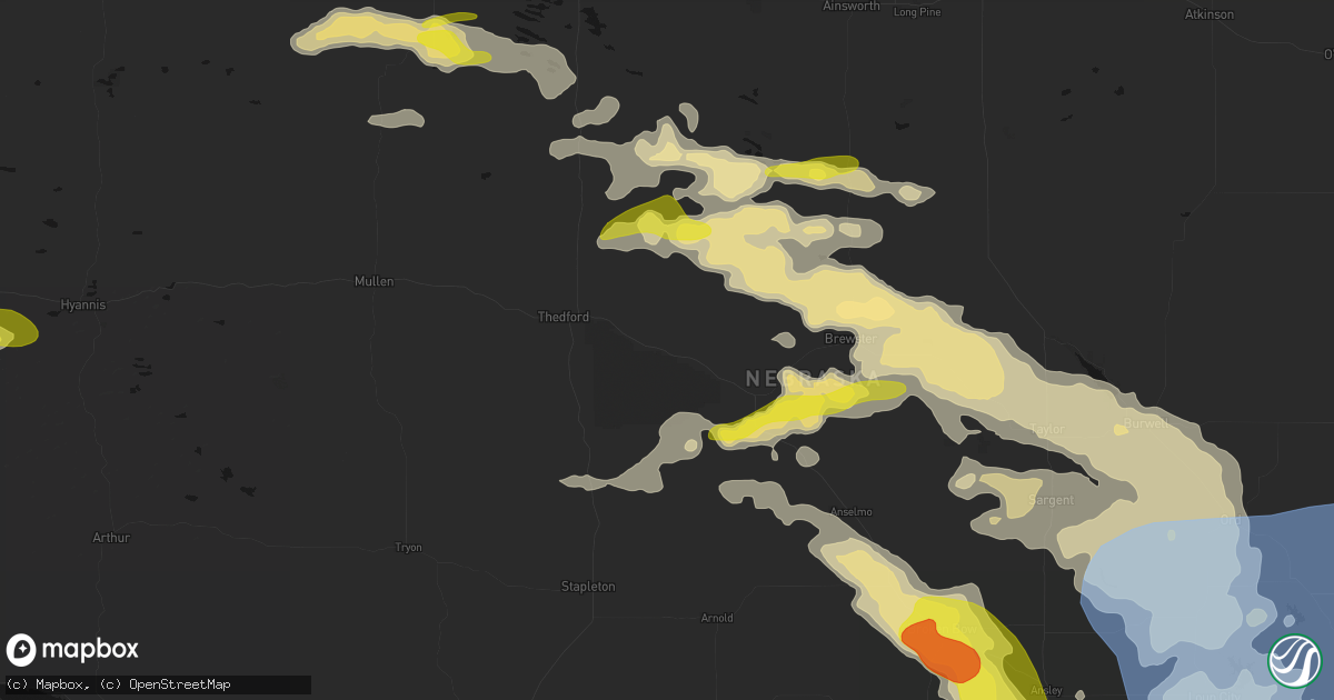 Hail map in Halsey, NE on June 20, 2026