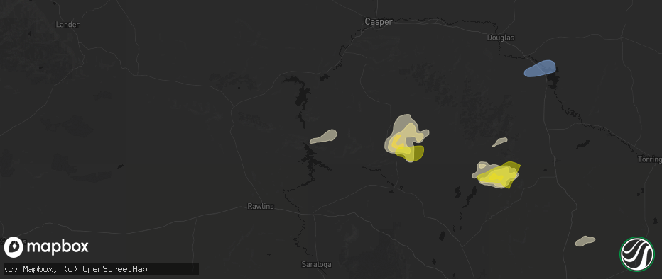 Hail map in Hanna, WY on June 20, 2026
