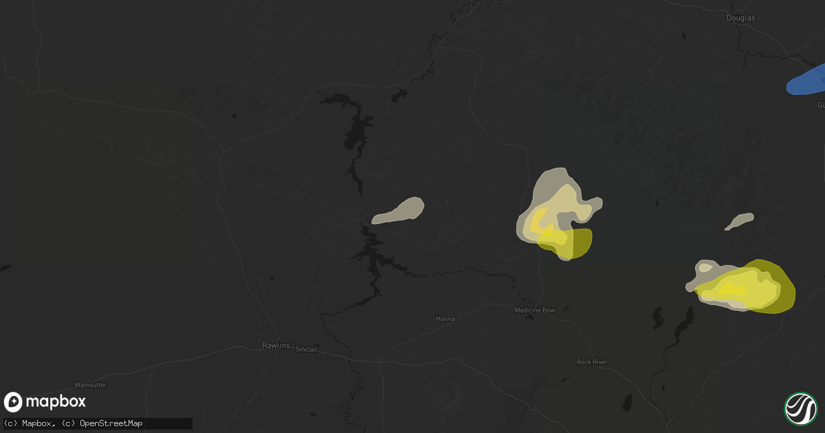 Hail map in Hanna, WY on June 20, 2026