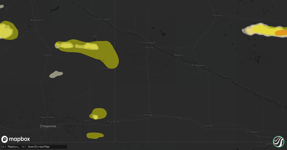 Hail map in Harrisburg, NE on June 20, 2026