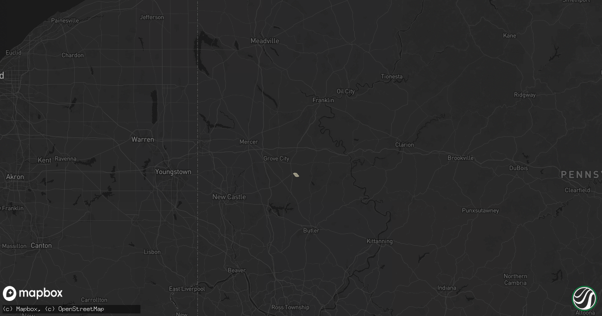 Hail map in Harrisville, PA on June 20, 2026