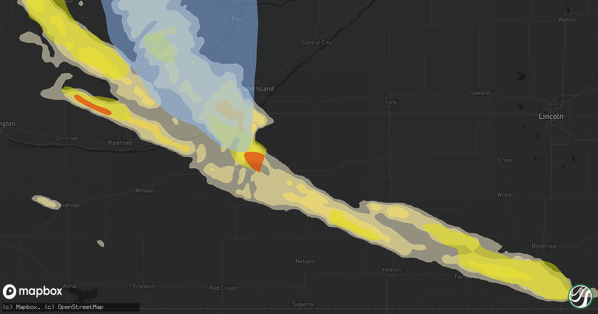 Hail map in Harvard, NE on June 20, 2026
